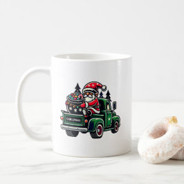 ピックアップトラックのサンタグノーム クリスマス コーヒーマグカップ