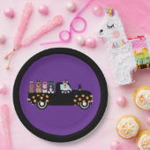 ピックアップトラックのハロウィーン犬 ペーパープレート (パーティー)