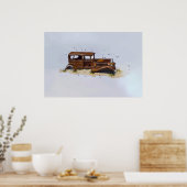 ピックアップトラックの錆びたシェルの水色 ポスター (キッチン)