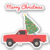 ピックアップトラッククリスマスツリー シール (正面)