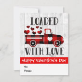 ピックアップトラックバッファロープレイドハートバレンタインデー カード (正面)