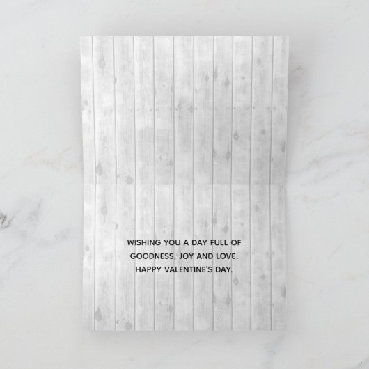 ピックアップトラックバッファロープレイドハートバレンタインデー カード (内部)