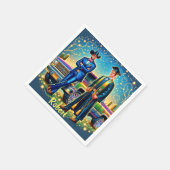 ピックアップトラック付きカウボーイ卒業カスタム男 スタンダードカクテルナプキン (角)