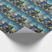ピックアップトラック付きカウボーイ卒業カスタム男 ラッピングペーパー (角)