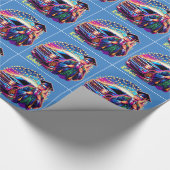 ピックアップトラック付き卒業カスタム男 ラッピングペーパー (角)