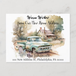 ピックアップトラック引っ越しました新しい住所はがき ポストカード