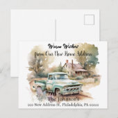 ピックアップトラック引っ越しました新しい住所はがき ポストカード (正面/裏面)