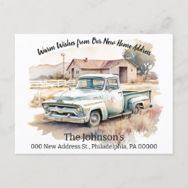 ピックアップトラック引っ越しました新しい住所はがき ポストカード