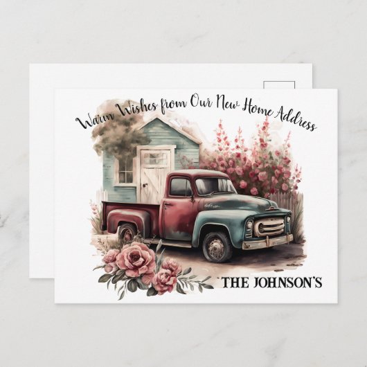 ピックアップトラック引っ越しました発表葉書 ポストカード (正面/裏面)