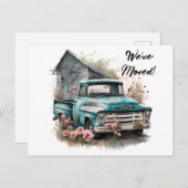 ピックアップトラック引っ越しました葉書 ポストカード (正面/裏面)