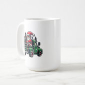 ピックアップトラック格言のクリスマスサンタデザイン コーヒーマグカップ (正面左)