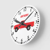 ピックアップパーソナライズされたトラック輸送トラック ラウンド壁時計 (傾斜)