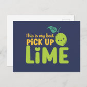 ピックアップライムかわいいフルーツパおもしろいンバレンタインデー ポストカード (正面/裏面)