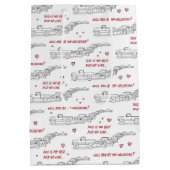 ピックアップラインバレンタインおもしろいトラック愛好家 ミディアムペーパーバッグ (裏面)