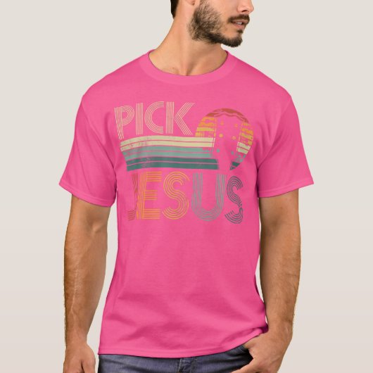 ピックイエズス宗教的ミュージシャンアイディアギター崇拝 Tシャツ (正面)