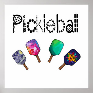 ピックカッコいいルボール&パドルスポーツアート ポスター