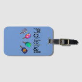 ピックカッコいいルボール&パドルスポーツアート ラゲッジタグ (正面横)