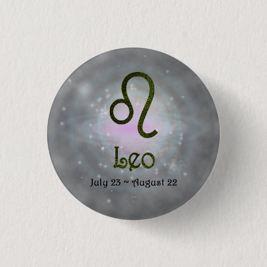 ピックカラーレオ〔占星術の〕十二宮図占星術の記号 缶バッジ (正面)