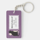 ピックカラー白黒キャットデュオ陰陽スタイル キーホルダー (裏面)