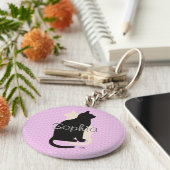 ピックカラー白黒キャットデュオ陰陽スタイル キーホルダー (側面)