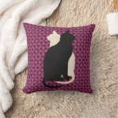 ピックカラー白黒キャットデュオ陰陽スタイル クッション (ブランケット)