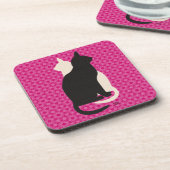 ピックカラー白黒キャットデュオ陰陽スタイル コースター (左側)