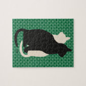 ピックカラー白黒キャットデュオ陰陽スタイル ジグソーパズル (横)