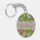 ピックカラー蝶シュレアル&フラタリング キーホルダー (正面左)