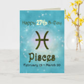 ピックカラー魚座〔占星術の〕十二宮図占星術の記号 カード (黄色い花)