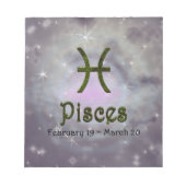 ピックカラー魚座〔占星術の〕十二宮図占星術の記号 ノートパッド (正面)