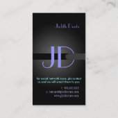 ピックスデザインのクールなネオンライトモノグラム 名刺 (裏面)