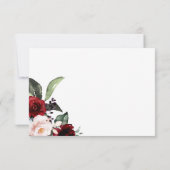 ピックスデザインのバーガンディーブラッシュブルームズの詳細カード 招待状 (裏面)