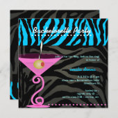 ピックスデザインのピンクマティーニ独身最後のパーティー 招待状 (正面/裏面)