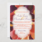 ピックスデザインのピンク、黄色、紫、錆びたオレンジ色のカラー 招待状 (裏面)