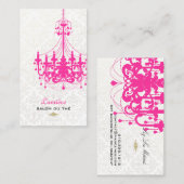 ピックスデザインのホットピンクのシャンデリア/DIYカラー 名刺 (正面/裏面)