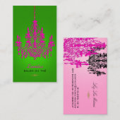 ピックスデザインのホットピンククリスタルシャンデリア/DIYカラー 名刺 (正面/裏面)