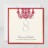 ピックスデザインの赤いシャンデリア/テーブルナンバー 招待状 (裏面)