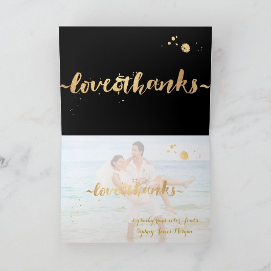 ピックスデザインズのゴールドの粒/フェイクゴールド/ありがとう サンキューカード (内部)