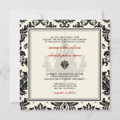 ピックスデザインズのピケ ダマスク + シャンデリア 招待状 (裏面)