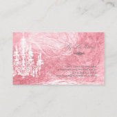 ピックスデザインズのピンク＆ホワイトのシャンデリア/フェイクフォイル 名刺 (裏面)