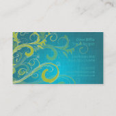 ピックスデザインズのライムスワール/フェイクリネン 名刺 (裏面)