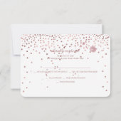 ピックスデザインズの招待状 きらきら/フェイク ローズゴールド/ローズクォーツ 出欠カード (裏面)