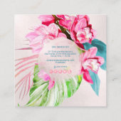 ピックスデザインズの水彩ピンク コナ シンビジウム スクエア名刺 (裏面)