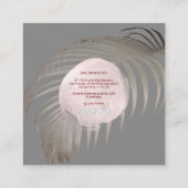 ピックスデザインズのBlush Pink Palms スクエア名刺 (裏面)