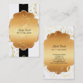 ピックスデザインズのDIY背景カラー/フィリグリーの渦巻き 名刺 (正面/裏面)