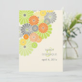 ピックスデザインズ菊（きく）、柑橘色 招待状 (スタンド正面)