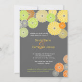 ピックスデザインズ菊（きく）、柑橘色 招待状 (裏面)