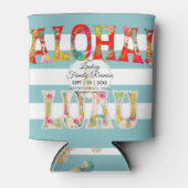 ピックスデザインズ アロハ ルアウ ピンク フラミンゴ 缶クーラー (正面)