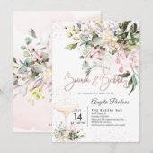 ピックスデザインズ ウォーターカラー ピンク ガム ブランシュ バブリー 招待状 (正面/裏面)