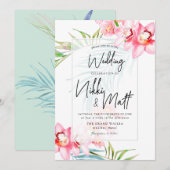 ピックスデザインズ オーキッド アイル トロピカル ウェディング 招待状 (正面/裏面)